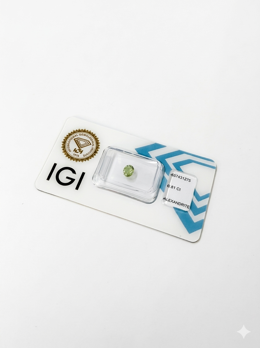 ALEJANDRITA NATURAL 0,81 CT CERTIFICADA IGI